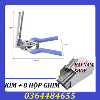 Combo 1 kìm băng và 8 hộp ghim ráp lồng bồ câu lồng gà lồng thỏ lồng chim - lồng gà - 916
