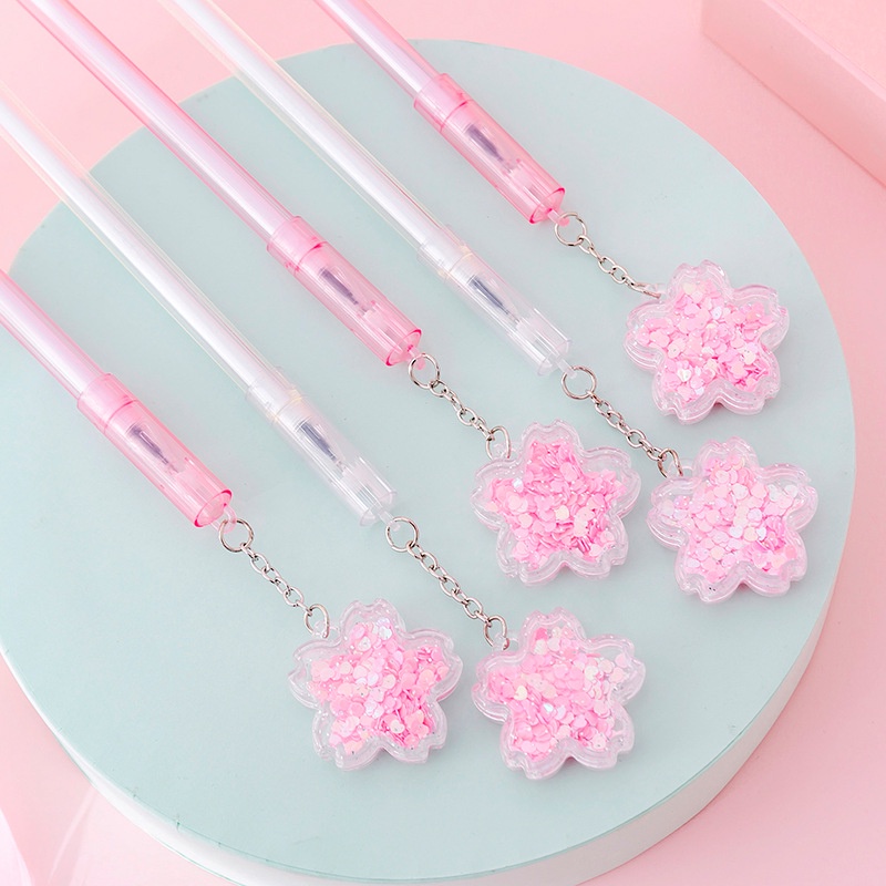 Bút Ký Tên Hình Hoa Anh Đào Phối Kim Tuyến Nước Lấp Lánh Dễ Thương Cho Bạn Gái Ruột bút gel bút gel nhiều màu