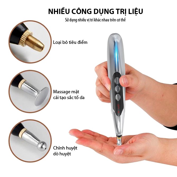 Bút Dò Huyệt Châm Cứu Trị Liệu Xung Điện Nhật Bản | Tặng Dầu + Sách Giải Huyệt 💖