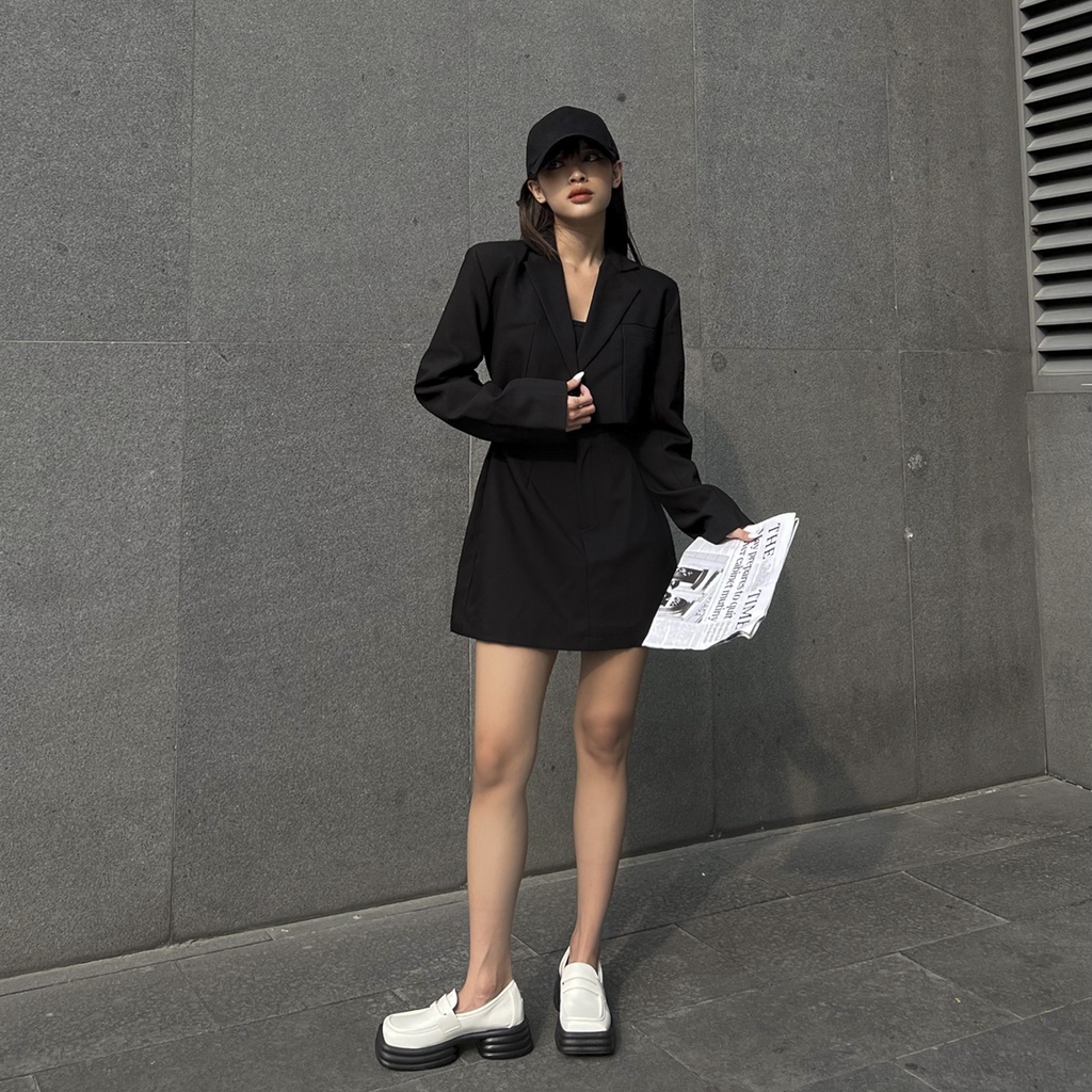 TATICHU - Đầm mix áo vest và chân váy - Reworked Suit Skirt Set