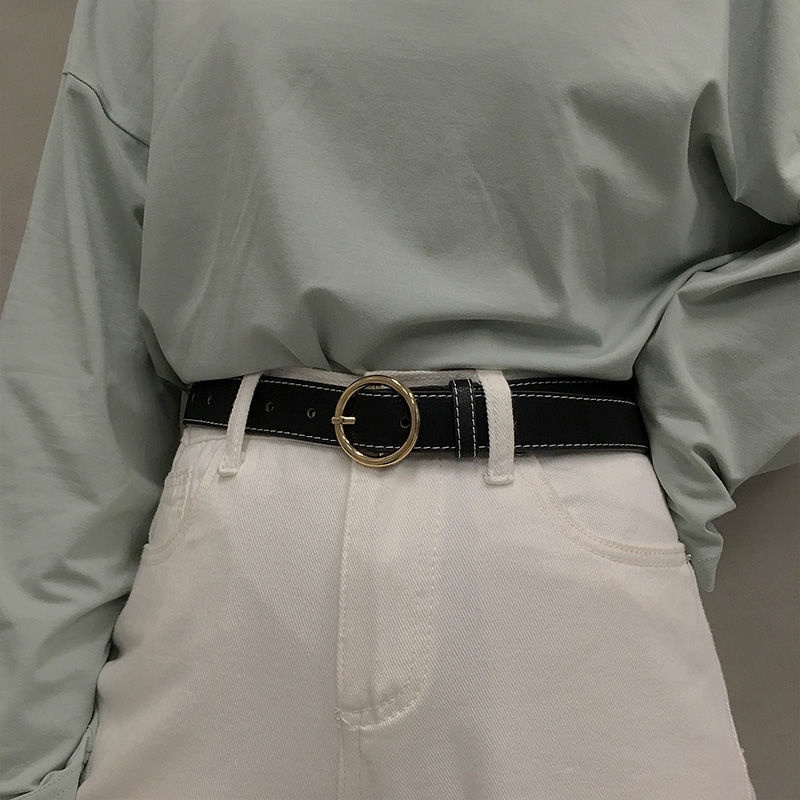 Thắt Lưng Phối Khóa Cài Thiết Kế Đơn Giản Dễ Phối Đồ Thời Trang Phong Cách Hàn Quốc Cho Nữ