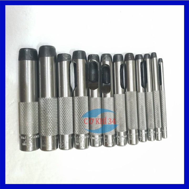 Bộ đục lỗ tròn 12 chi tiết thép cứng 3-16mm