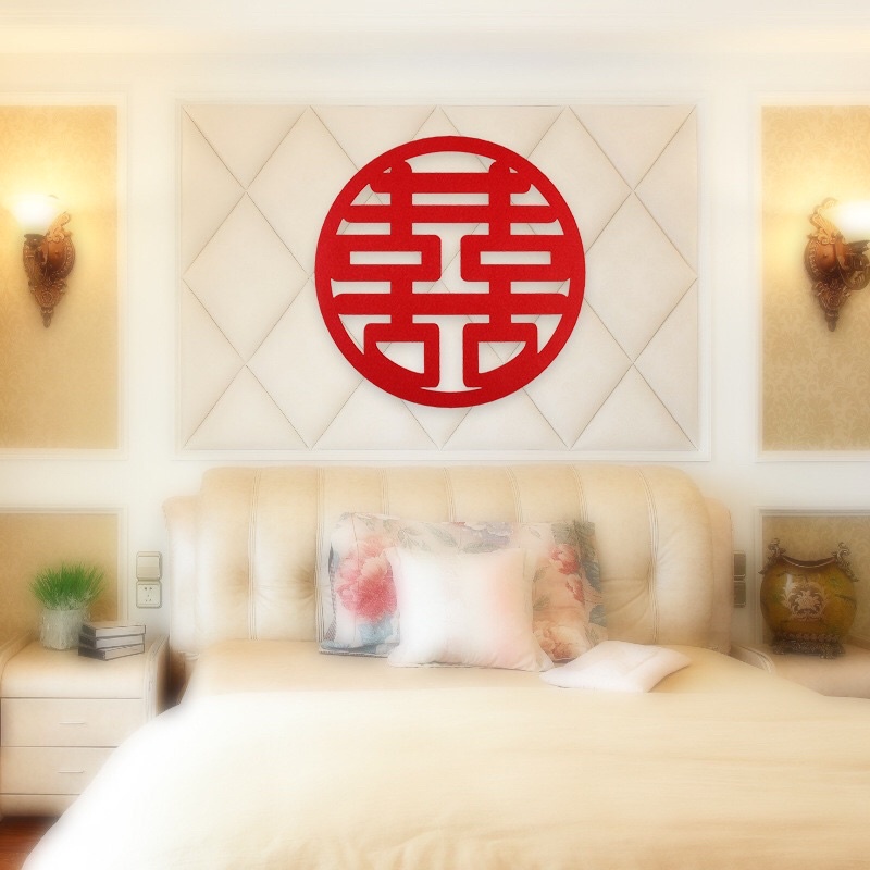 SONG HỶ DÁN TƯỜNG TRANG TRÍ ĐÁM CƯỚI CÓ SIZE TO