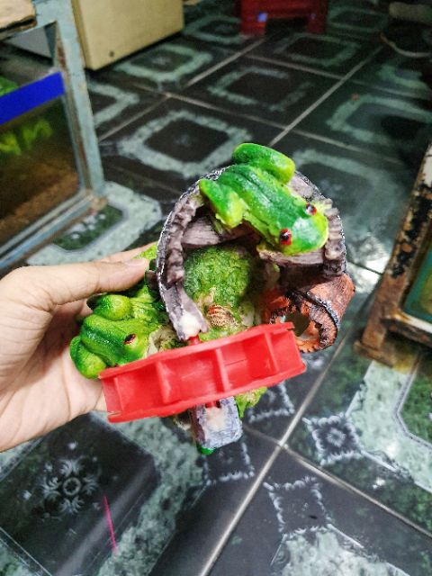 CẢNH CÓ BÁNH QUAY TRANG TRÍ HỒ CÁ NON BỘ 13x8x15cm
