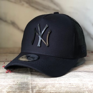 Nón kết nam phối lưới NY - Xanh đen