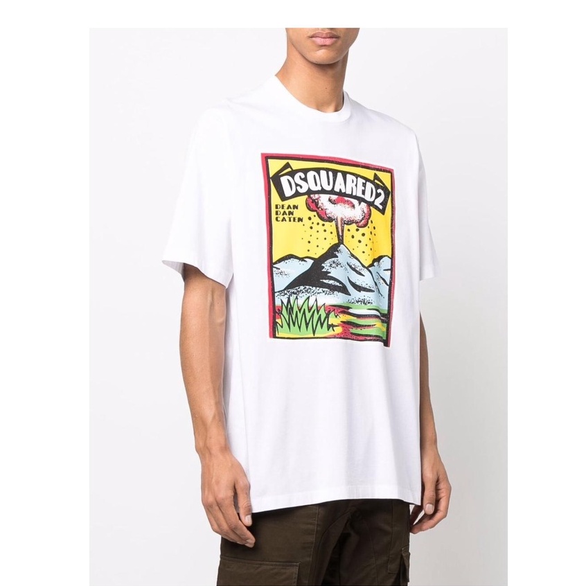 Áo Thun Cotton In Họa Tiết Đồ Họa Dsquared2 Cá Tính Cho Nam