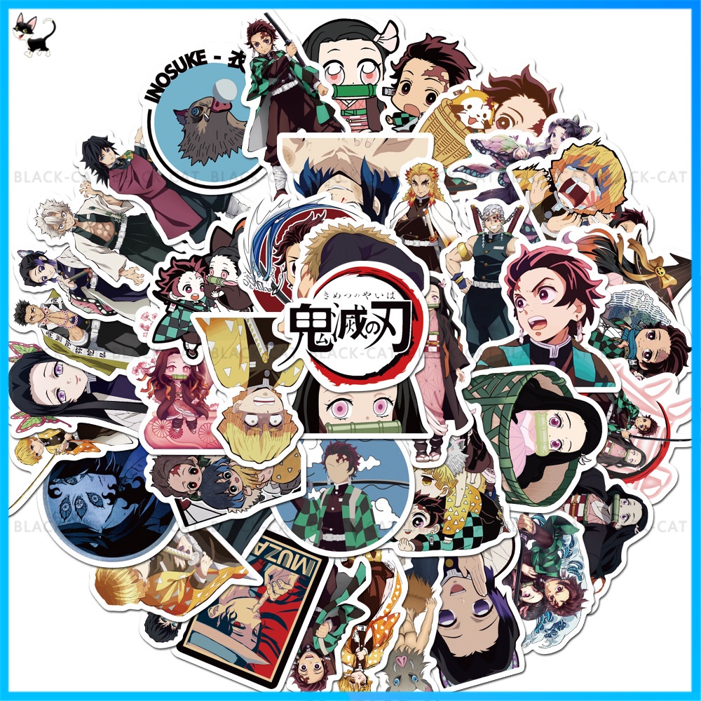 Nhãn Dán Trang Trí Hình Nhân Vật Anime Demon Slayer