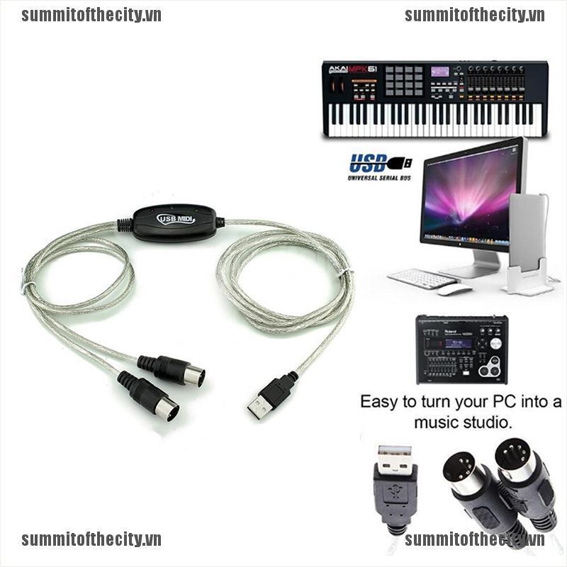 Dây Cáp Chuyển Đổi USB IN-OUT MIDI Sang Bàn Phím Âm Nhạc Máy Tính