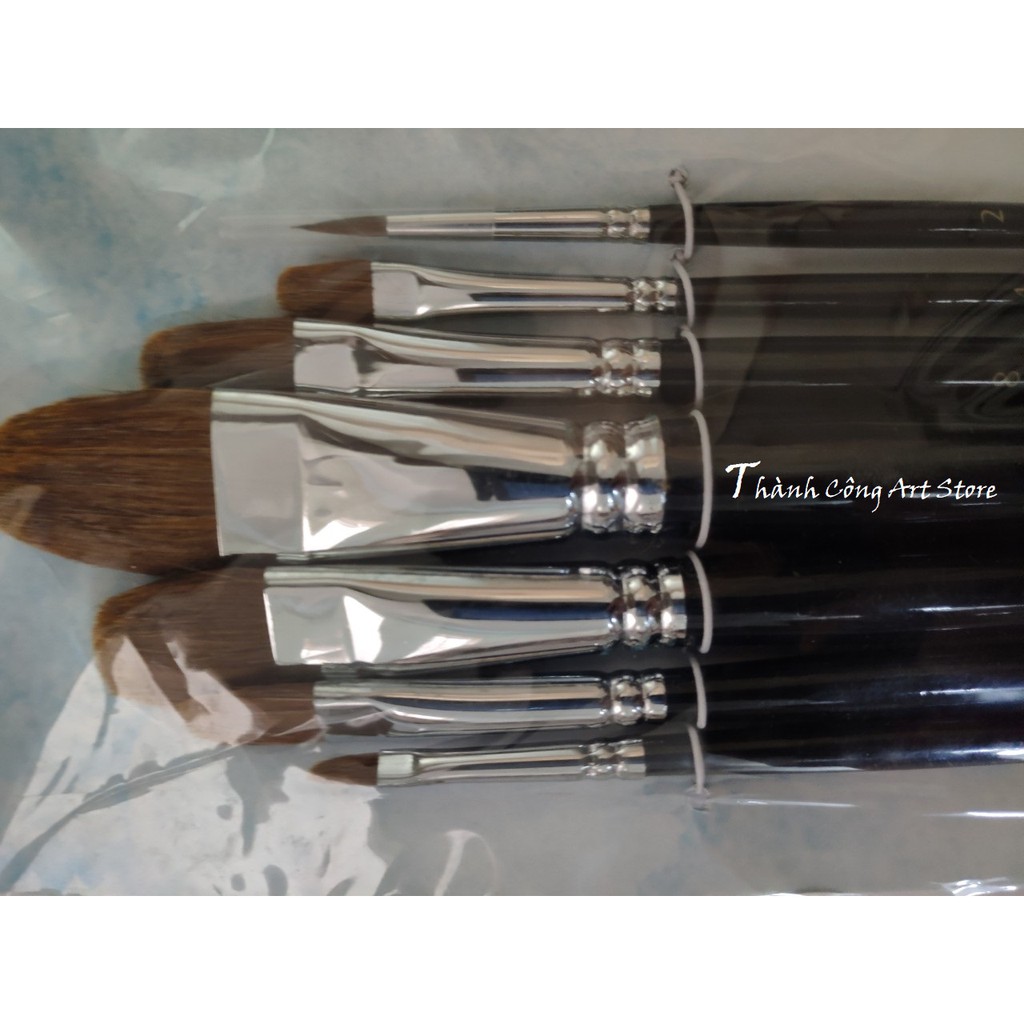[TC Art Store] Bộ cọ vẽ Phoenix 8602S-7 - cọ lông sóc - (Cọ oval và đầu nhọn)