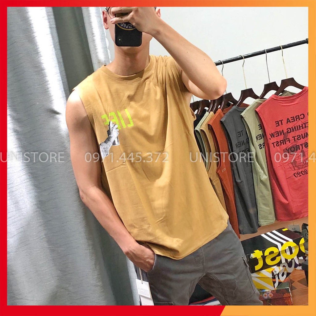 Áo sát nách tanktop tập gym nam dáng rộng SNTQ2829