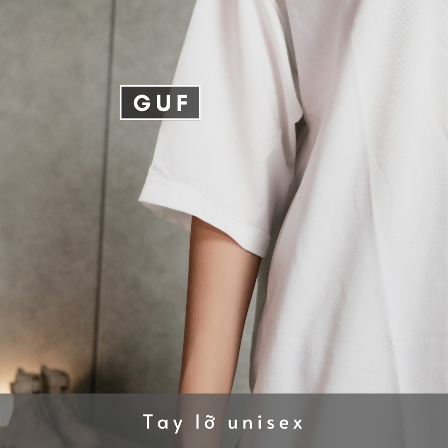 Áo Thun Trơn Nam Nữ Form Rộng Màu Đen Trắng Unisex Chất Mát Cao Cấp Không Xù Nhão GUF | BigBuy360 - bigbuy360.vn