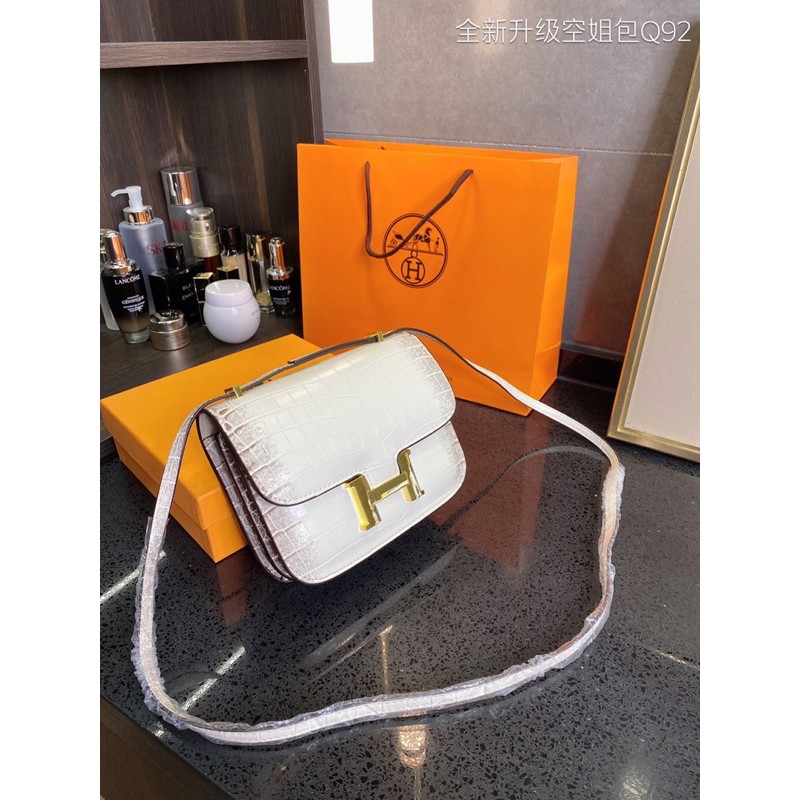 Túi đeo chéo nữ Hermes HM da thật cao cấp dập vân da rắn nhiều màu size 20 nhỏ xinh