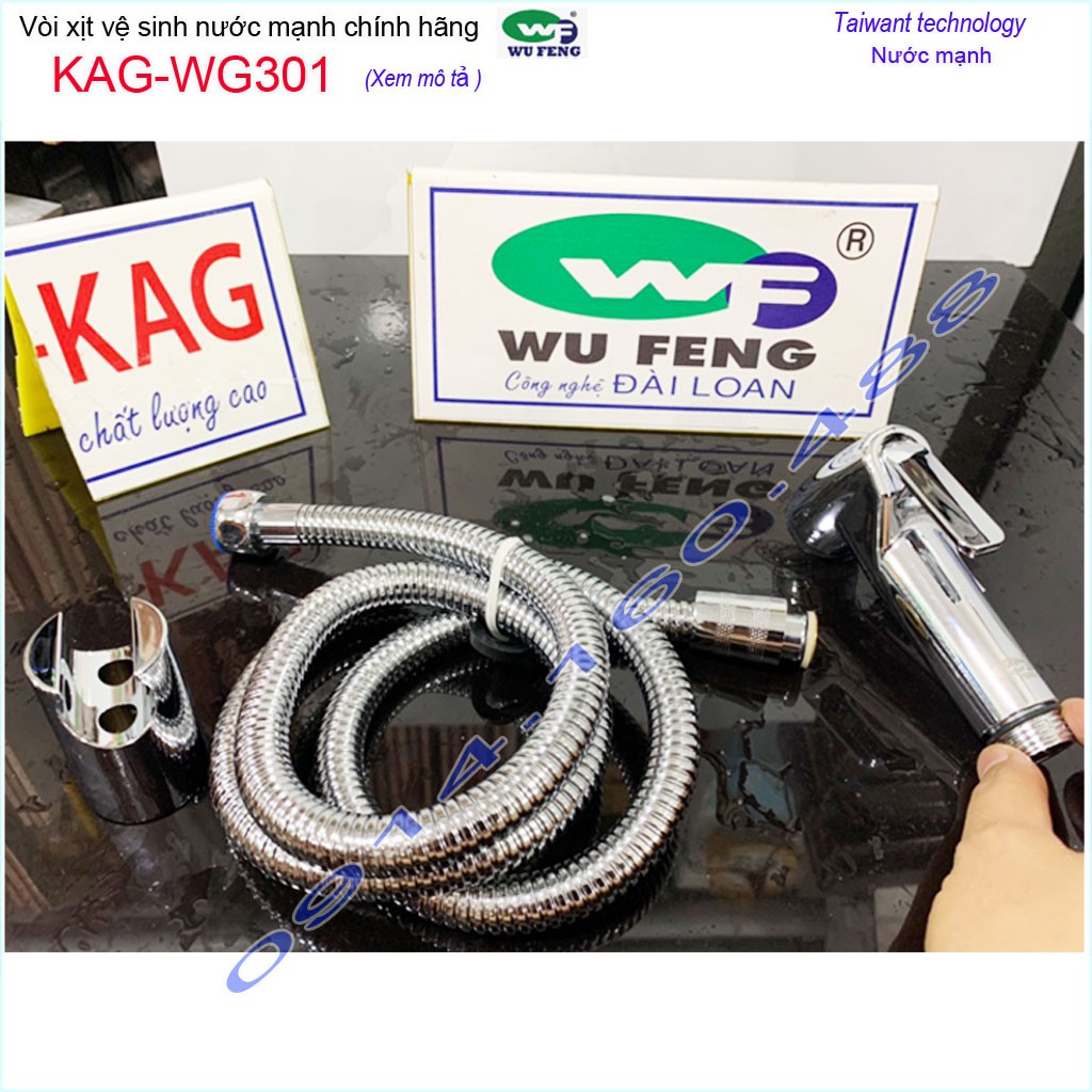 Vòi xịt vệ sinh Wufeng KAG-WG301 Chrome, Vòi rửa nhà tắm tia nước thẳng xịt mạnh sử dụng siêu bền