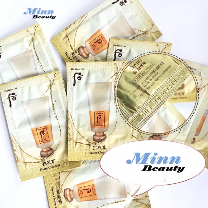 Gói Sample Sữa Rửa Mặt Dưỡng Ẩm Whoo Facial Foam Cleanser 1ml
