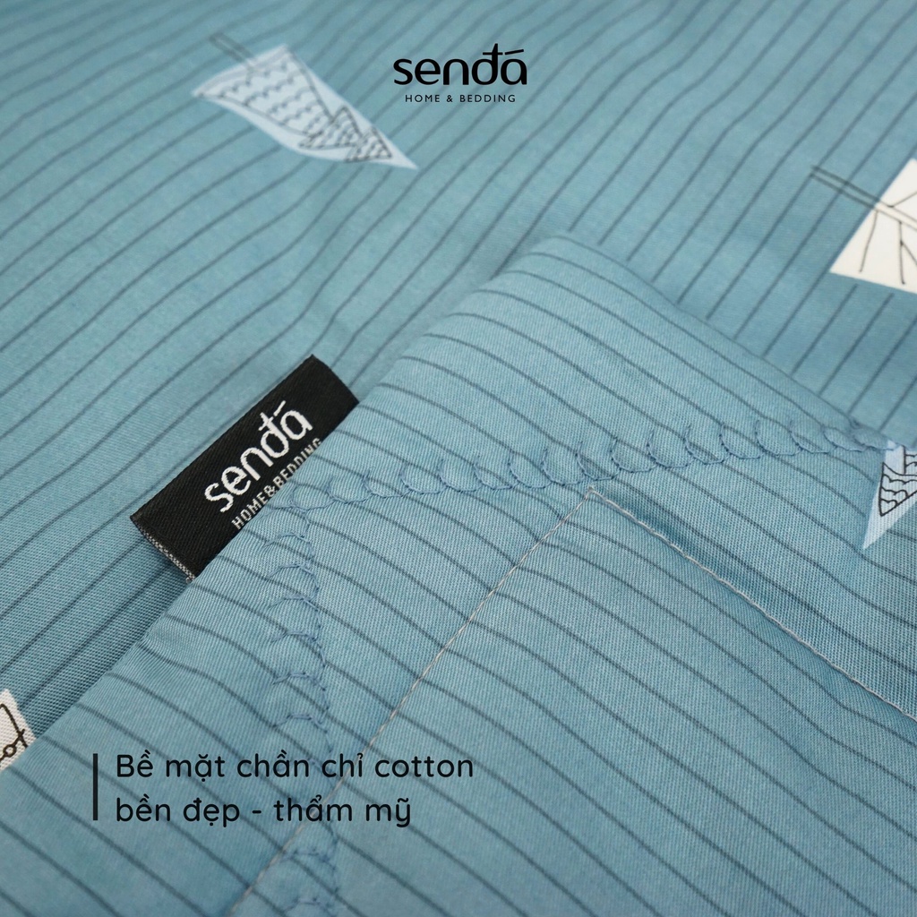 Vỏ chăn trần bông lồng được ruột Cotton Twill 40s 2mx2m2 Sen Đá Home Bedding họa tiết kẻ, mền chần mùa đông, hè cao cấp