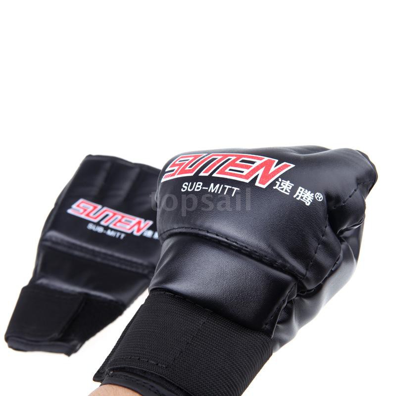 Găng Tay Da Hở Ngón Tập Boxing Chuyên Dụng