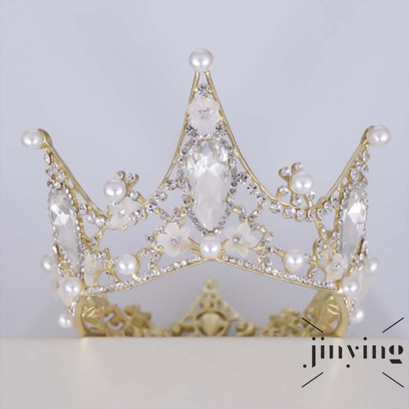GETNOIVAS Vương miện ngọc trai pha lê phong cách Hàn Quốc thời trang