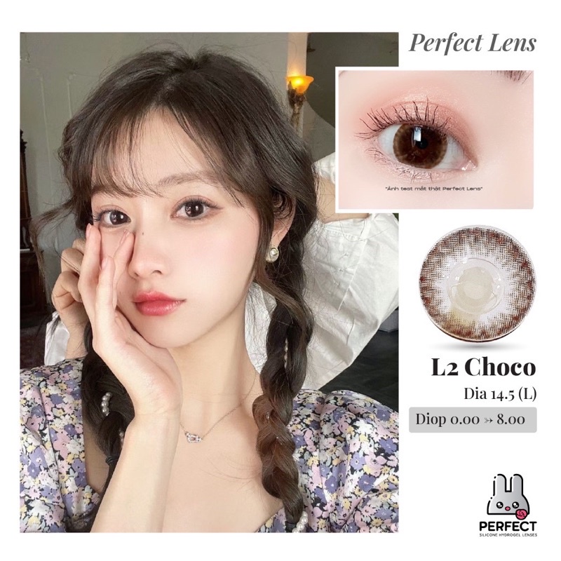 Lens ẢNH MẮT THẬT , Kính Áp Tròng Không Độ Cận , L2 Choco Dia 14.5 L , Sản Phẩm Chính Hãng Giá Sale