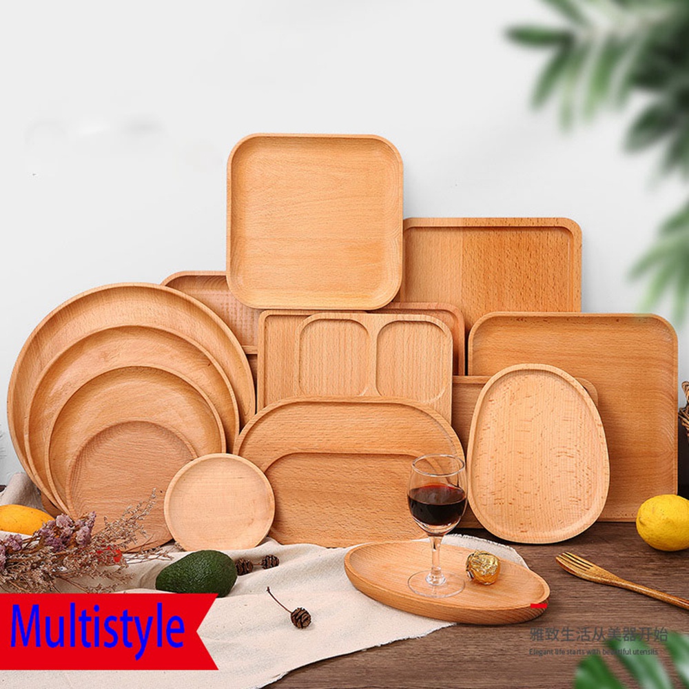 Khay Gỗ Đựng Thức Ăn Hình Chữ Nhật Chất Lượng Cao Giá Đỡ