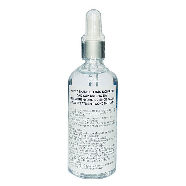 Serum Cấp ẩm HA Desembre Tinh chất Hydro Science Facial Aqua Treatment Concentrate, cho da mịn màng, căng bóng