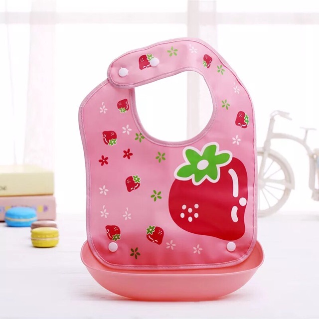 Yếm ăn dặm BLW cao cấp [Chống thấm nước, có máng chứa thức ăn rơi]