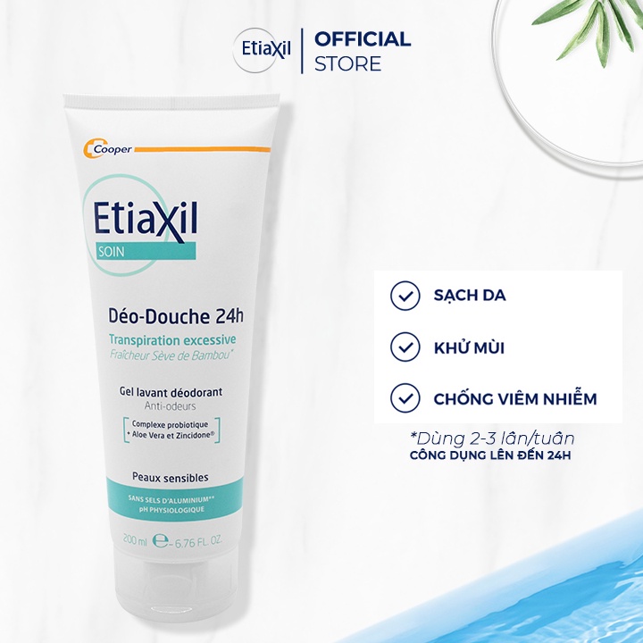 Gel tắm khử mùi và ngăn mồ hôi Etiaxil 200ml