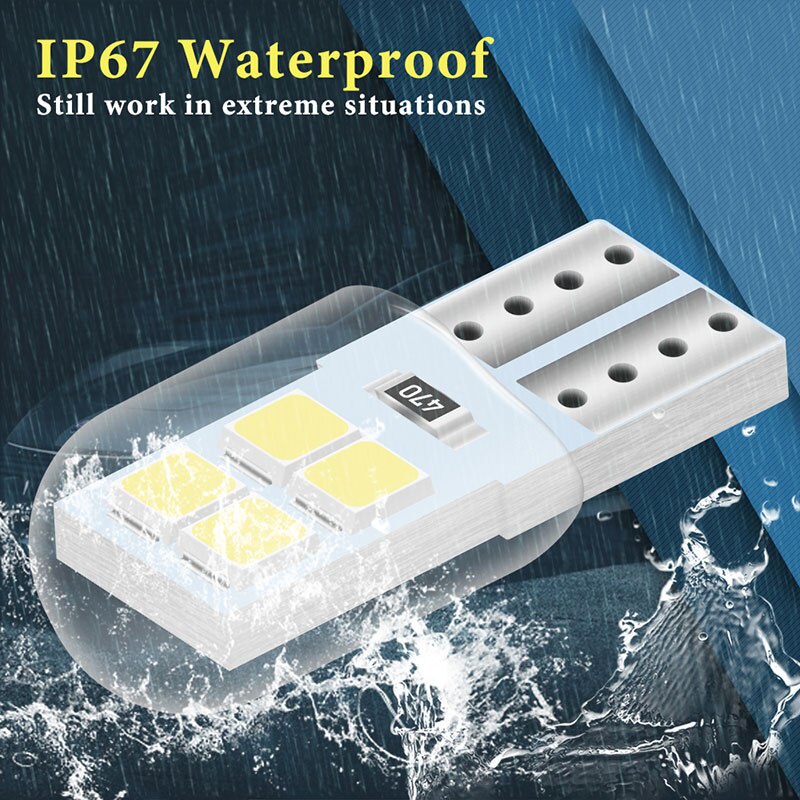 Set 10 bóng đèn LED KEVANLY W5W T10 3030 8SMD 6000K 168 194 dành cho ô tô