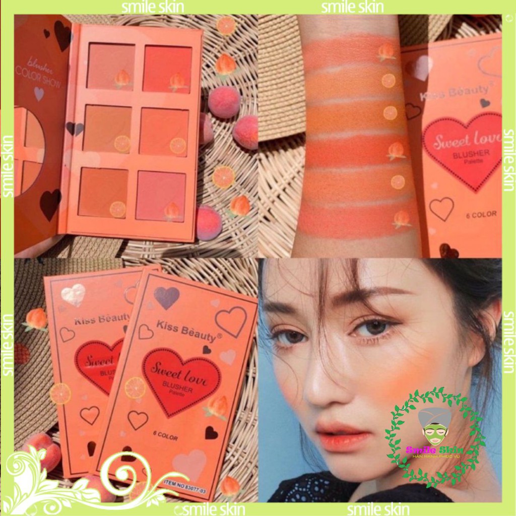 Bảng 6 ô má hồng Kiss Beauty sweet love blusher palette No.83077-03