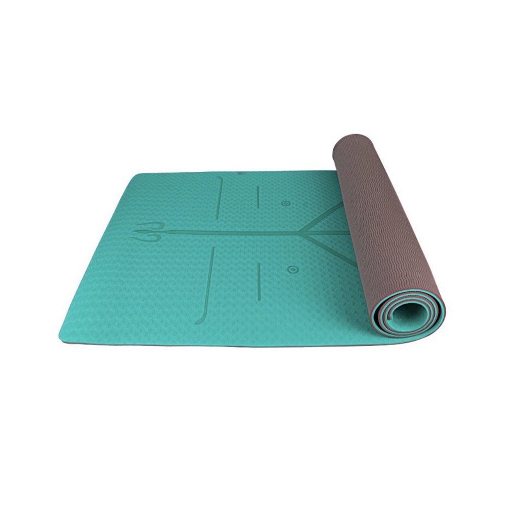 Thảm Tập Yoga Định Tuyến Cao Cấp KINGFIT Cao Su Non Tấm TPE 8mm 1 lớp và 6mm 2 lớp Chống Trượt, Túi chống nước