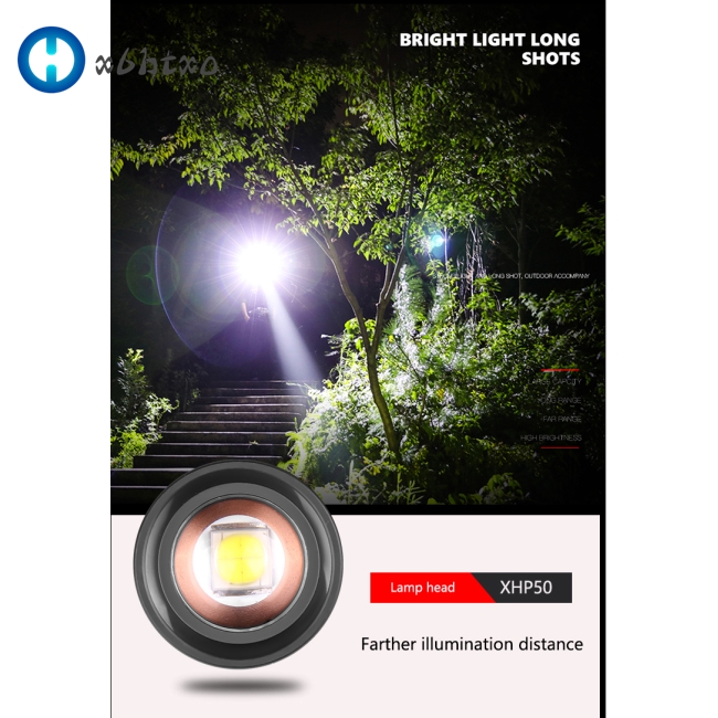 LED XHP50 Dimming High Brightness Flashlight 800-1000LM