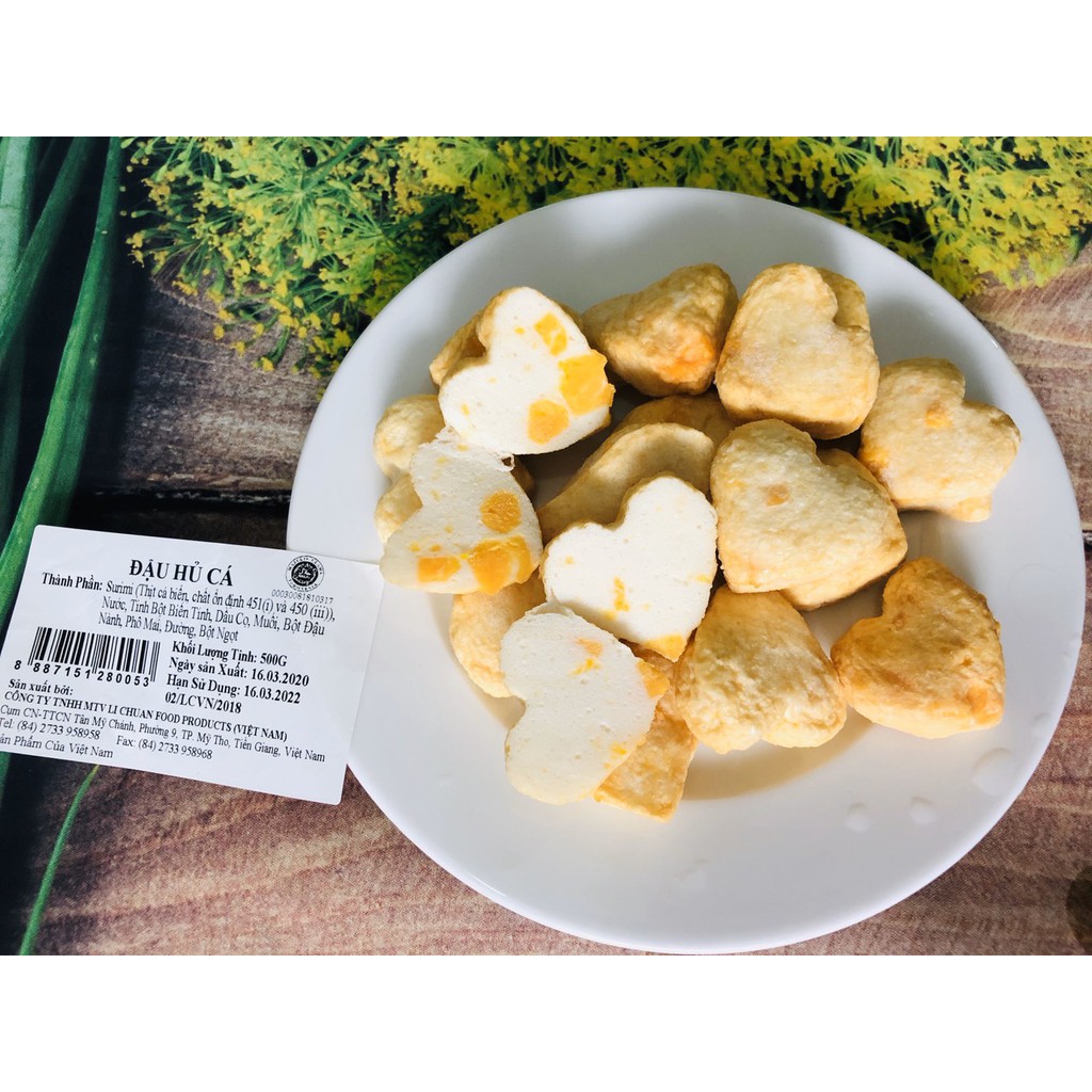 gói 500g đậu phụ hải sản nhân phô mai mình trái tim Lichuan
