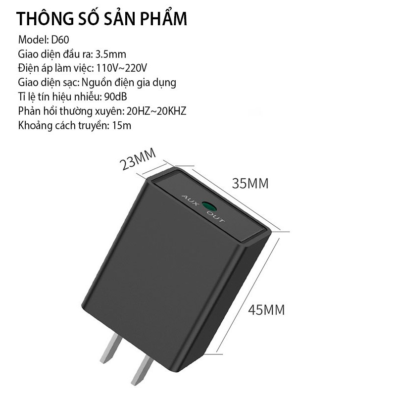 Thiết Bị Nhận Không Dây Bluetooth 5.0 Adapter D60