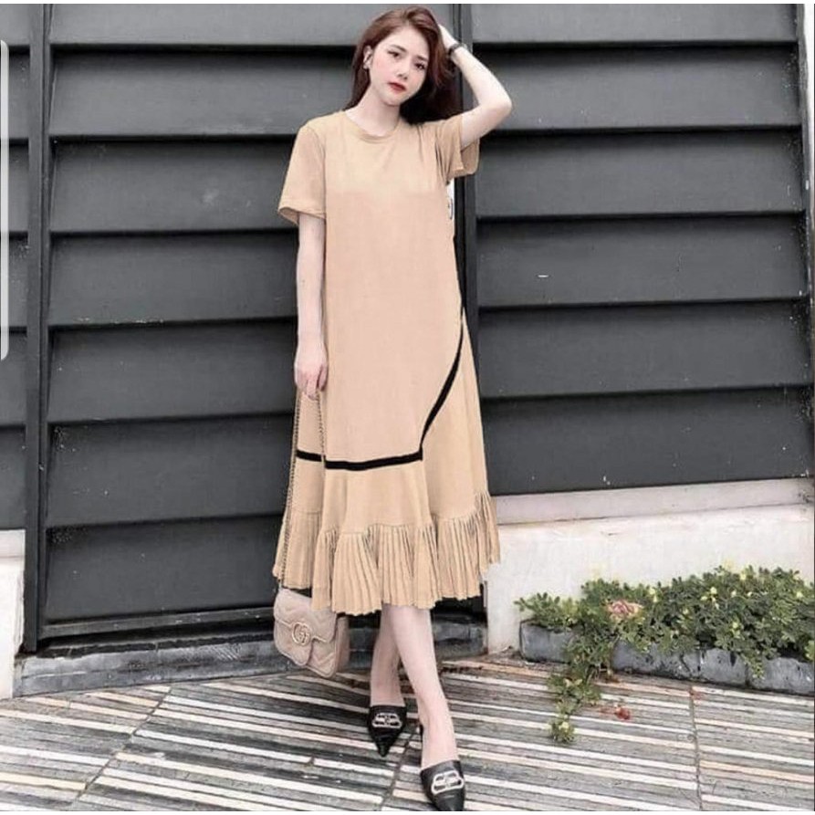 Váy bầu thời trang thiết kế đầm bầu xinh công sở dáng xuông dài rộng