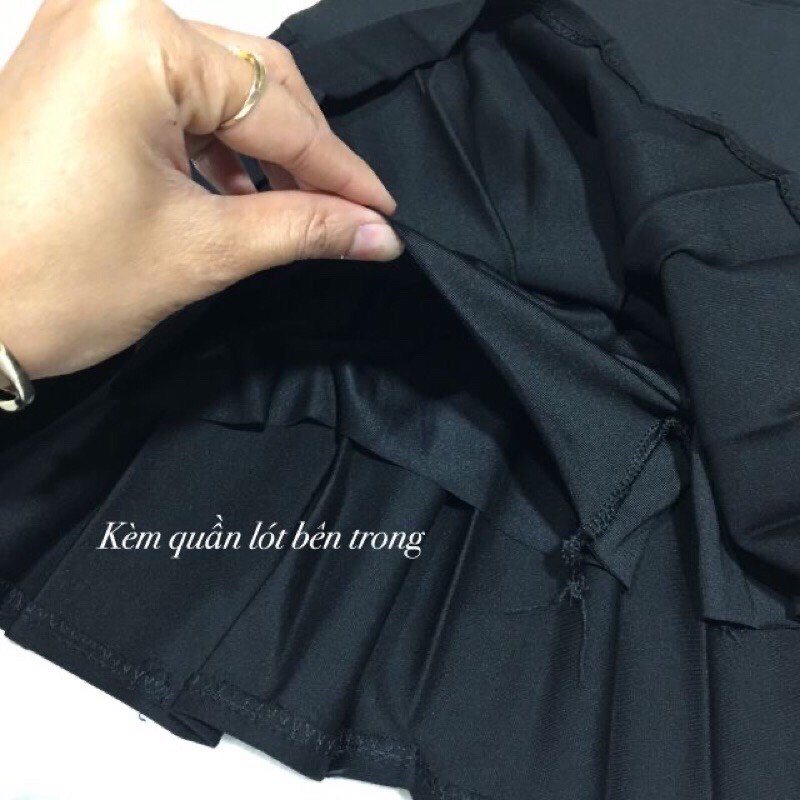 Chân váy Bầu xếp ly, có đỡ bụng kèm chun điều chỉnh, chất umi mềm mịn