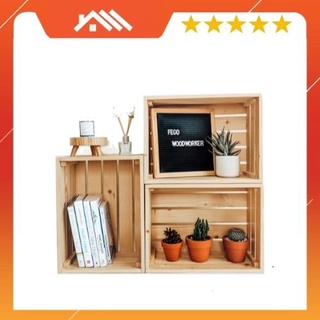 Hộp gỗ đựng đồ pallet/ Box gỗ - Thùng gỗ thông decor nhà cửa