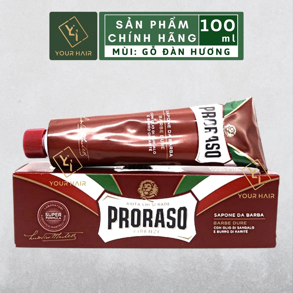 Kem cạo râu cho râu dày cứng Proraso Shave Cream Tube Nourishing 150ml | Mùi Gỗ đàn hương - Sandalwood