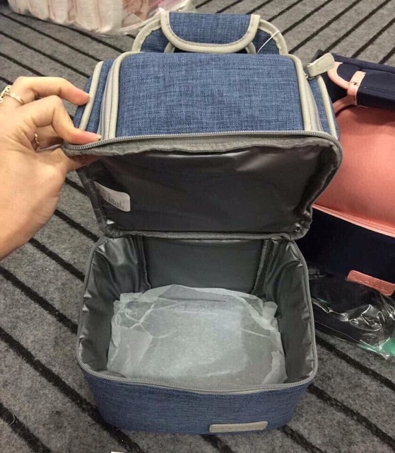 Balo bỉm sữa Vcool cho mẹ tặng kèm 2 thanh đá khô