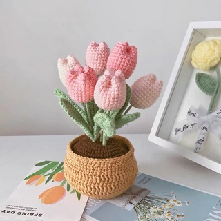 Chậu hoa len handmade