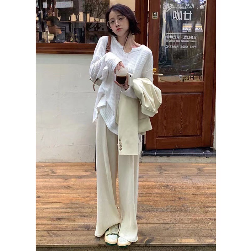 Áo Thun Len Cổ Khoét Dài Tay Siêu Xinh M0153-Violet