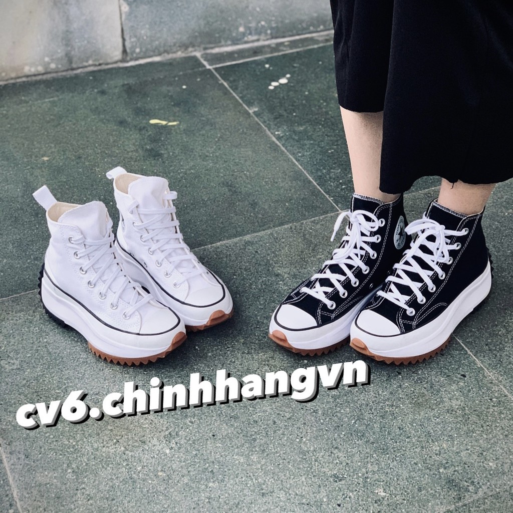 ( 𝙃𝙖̀𝙣𝙜 𝙍𝙚𝙖𝙡 ) Giày Conversse Run Star Hike Black&White Hi Top ( Cao Cổ )