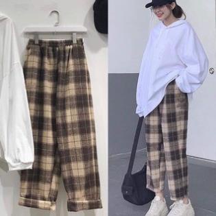Quần Baggy Nam Kẻ Caro PLAID Ống Suông Unisex - Kiểu quần baggy vải kẻ caro dáng suông rộng streetwear