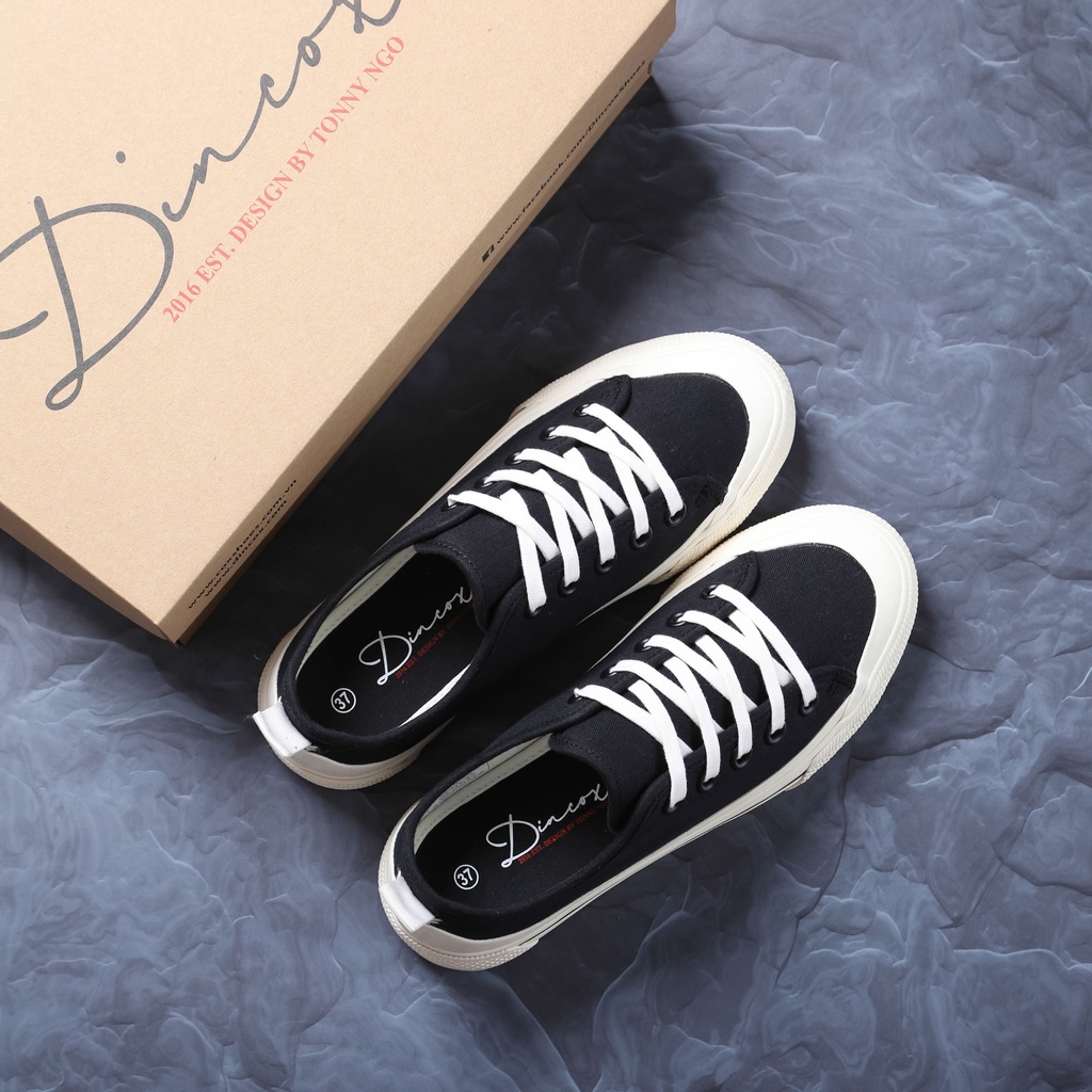 Giày Sneaker Vải Nữ DINCOX GC20 Black Sành Điệu