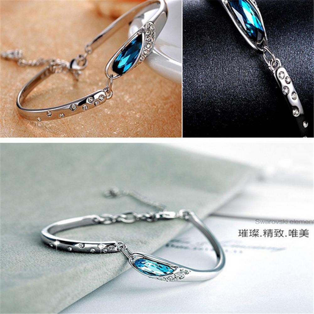 Vòng tay hợp kim mạ bạc đính đá xinh xắn | BigBuy360 - bigbuy360.vn