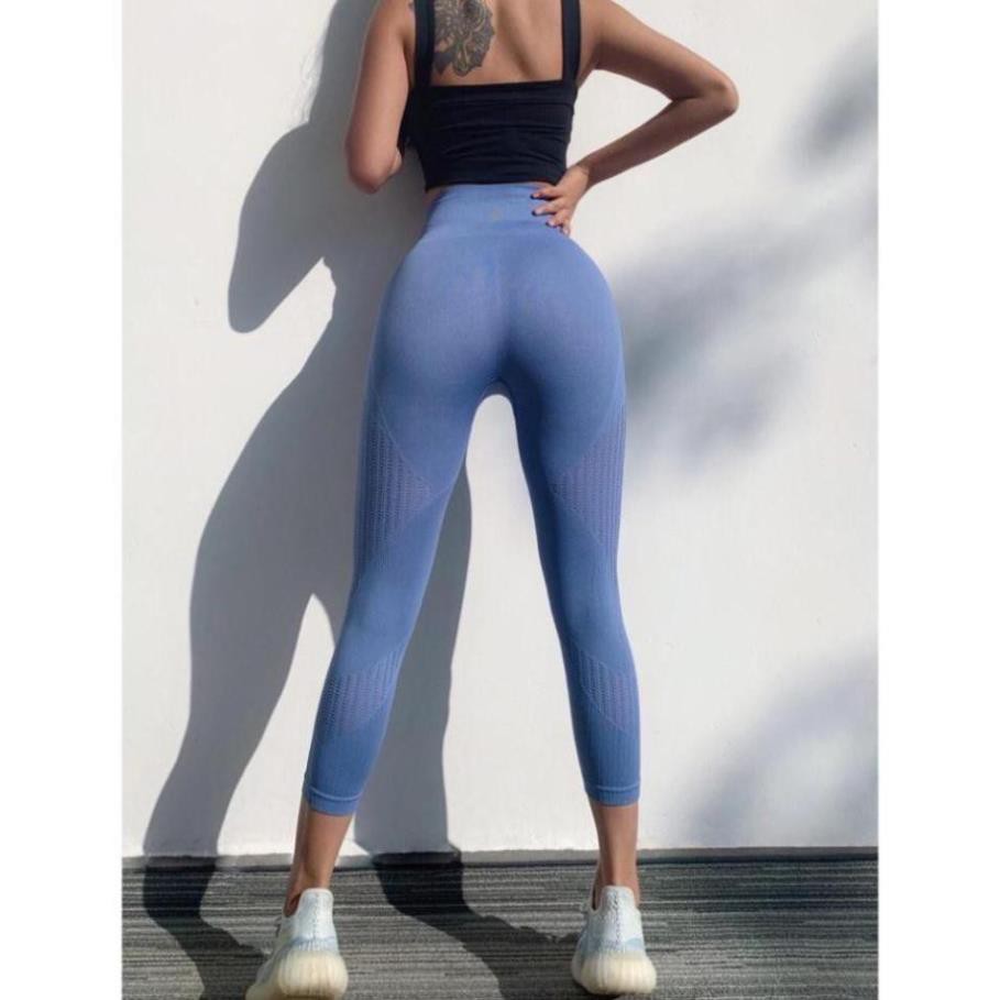 [EMMA] Quần Tập Gym Nữ Yoga [LEGGING] Naqi Lửng Lưới [ĐỒ TẬP]