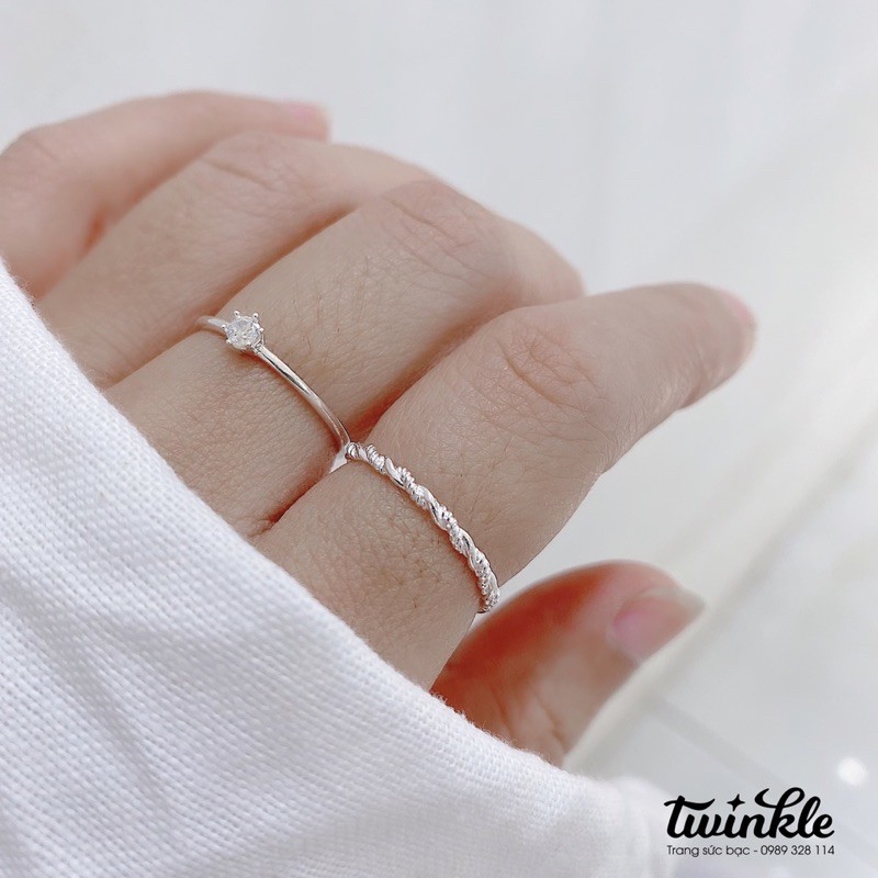 Nhẫn bạc dạng bazic dễ phối nhỏ xinh dành cho nữ có nhiều size - Twinkle Silver