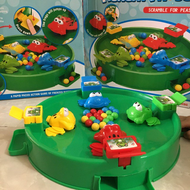 Bộ đồ chơi ếch ăn kẹo (bộ ếch nhiều bi) cho cả gia đình 4 người chơi - Đồ chơi trẻ em 3 4 5 6 tuổi