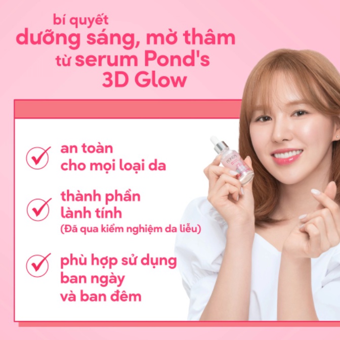 Serum Pond's dưỡng sáng mờ thâm ngăn ngừa lão hoá 3D Glow tinh chất trắng da - Shop Viloet