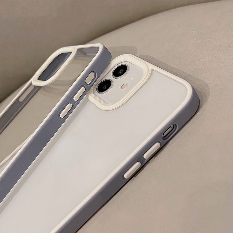 Ốp điện thoại trong suốt đơn giản chống sốc cho iPhone 13 11 12 Pro Max 7 8 Plus X XS MAX XR
