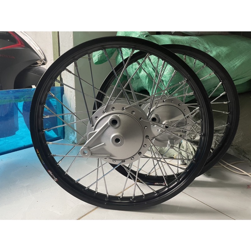 Full bộ CĐN+ má đùm trước và sau, đùm zin wave 110 căm crom niềng nhôm đen dành cho các dòng wave và dream