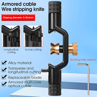 Dụng cụ cắt tuốt dây đầu kép Cáp quang 8-28mm Slit Công cụ cắt tuốt sợi quang